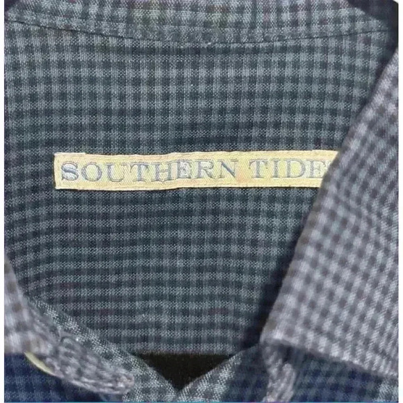 Southern Tide Boys Blue Checkered Long Sleeve Button-Up Shirt Size 2 - Picture 3 of 4